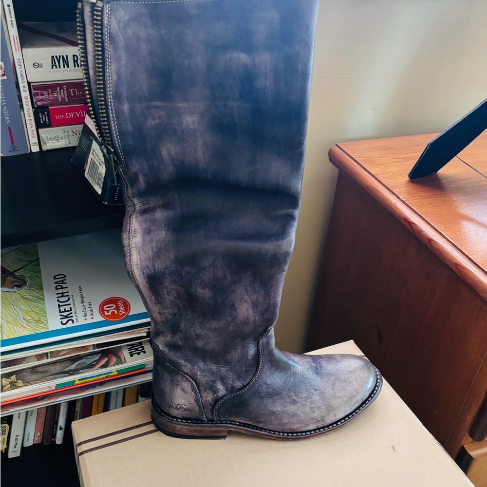 Bed Stu Distressed Gray Ankle Boots